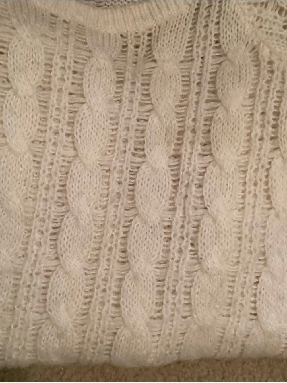 Abercrombie & Fitch Kids Cream Cable Knit Pullover Sweater Size S